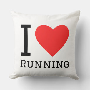 I love running square sticker throw pillow