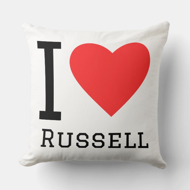 I love russell throw pillow (Front)