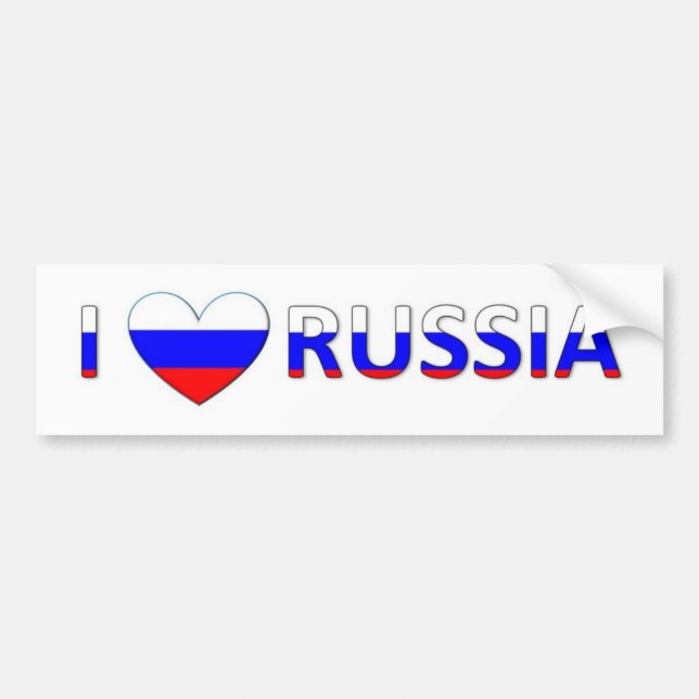 i love russia bumper sticker (Front)