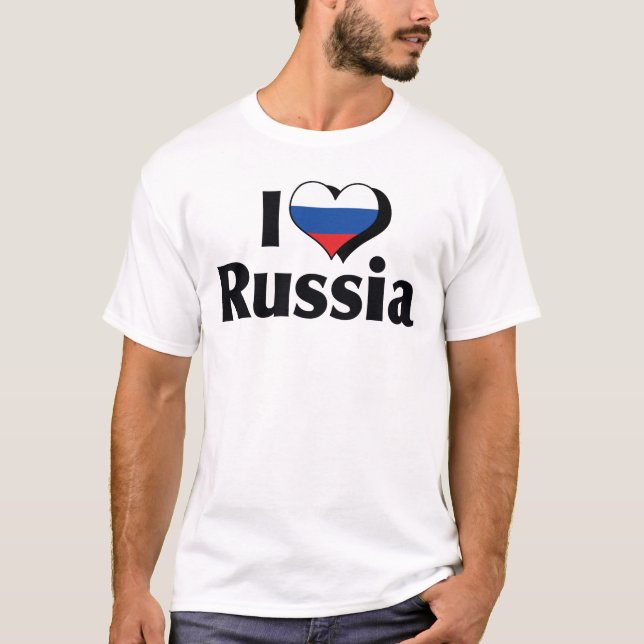 I Love Russia Flag Shirt (Front)