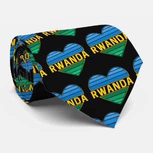 I Love Rwanda, Rwandan Rwandese Heart Neck Tie