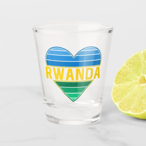 I Love Rwanda Rwandan Rwandese Heart Shot Glass