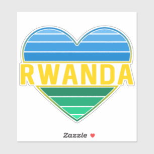 I Love Rwanda, Rwandan Rwandese Heart Sticker