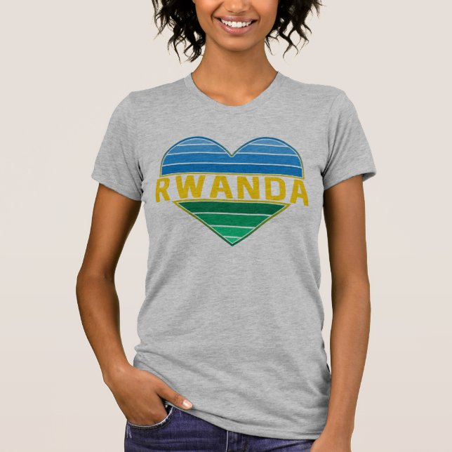 I Love Rwanda, Rwandan Rwandese Heart T-Shirt (Front)