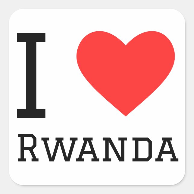 I love rwanda square sticker (Front)