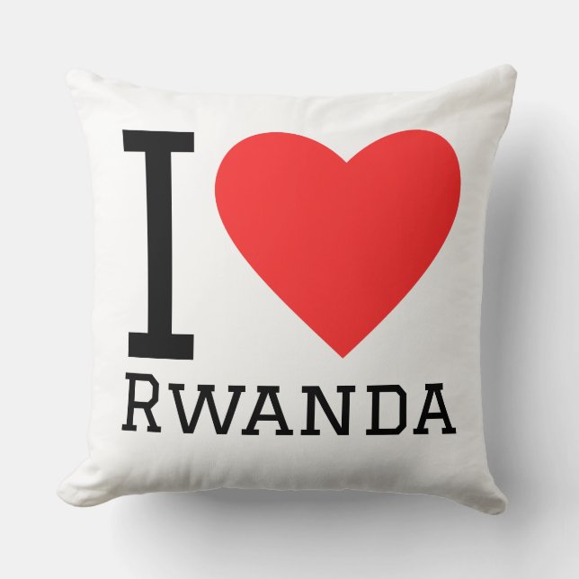 I love rwanda throw pillow (Front)