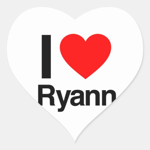 i love ryann heart sticker