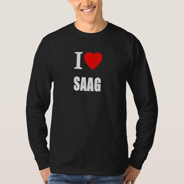 I Love Saag Indian Curry T-Shirt (Front)