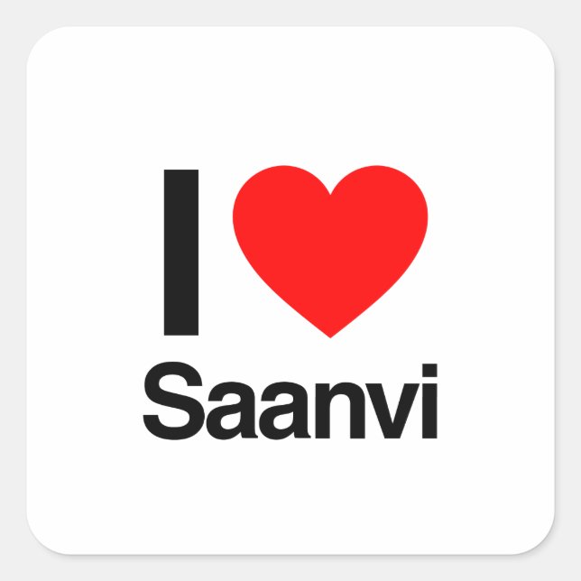 i love saanvi square sticker (Front)