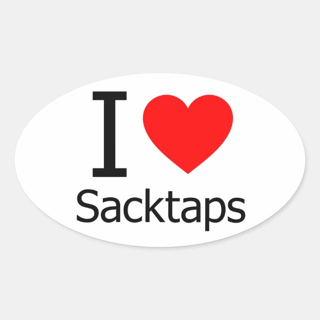 I Love Sacktaps Oval Sticker (Front)