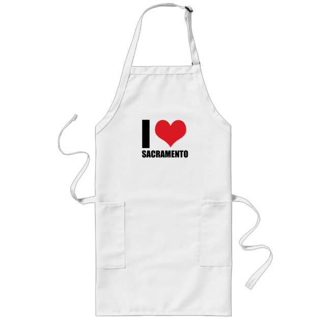 I love Sacramento Long Apron (Front)