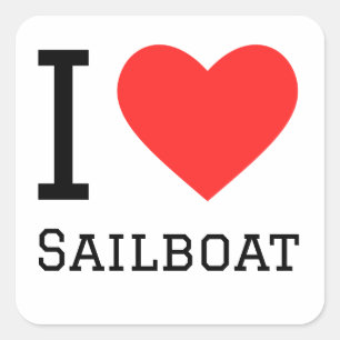 I love sailboat square sticker