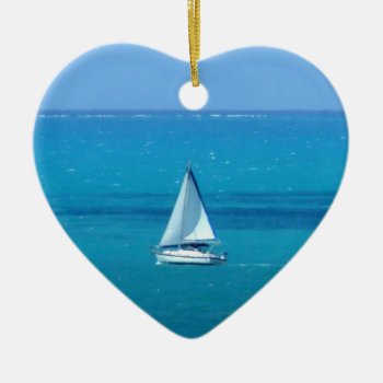 I Love Sailing Ceramic Ornament by h2oWater at Zazzle