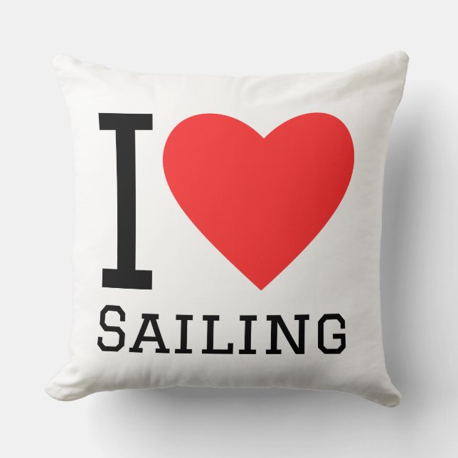 I love sailing throw pillow (Front)