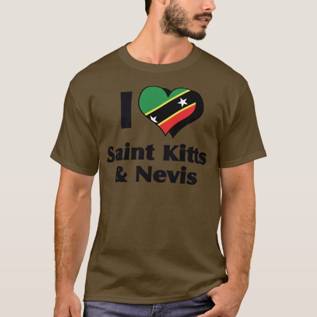 I Love Saint Kitts & Nevis Flag Shirt (Front)