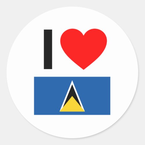 i love saint lucia classic round sticker