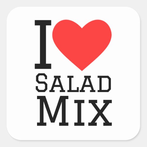 I love salad mix square sticker