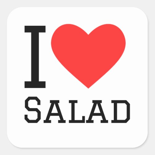 I love salad square sticker