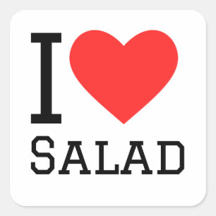 I love salad square sticker