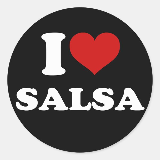 I Love Salsa Classic Round Sticker (Front)