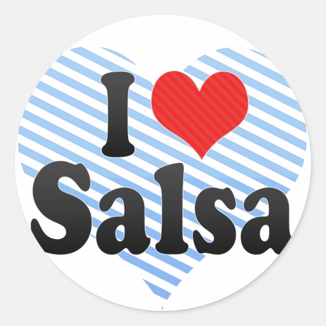 I Love Salsa Classic Round Sticker (Front)