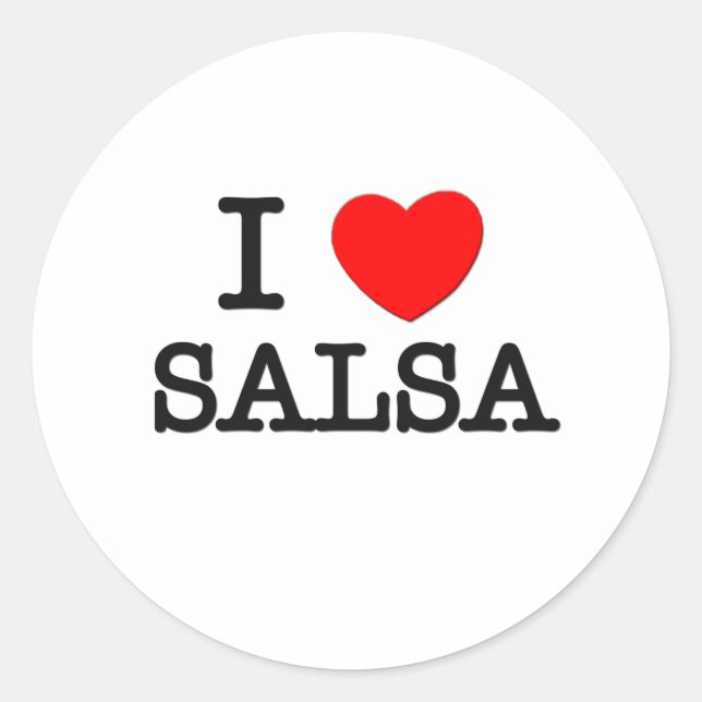 I Love Salsa Classic Round Sticker (Front)