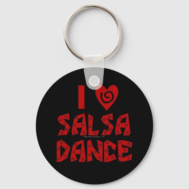 I Love Salsa Dance Custom Dancing Lover Keychain (Front)