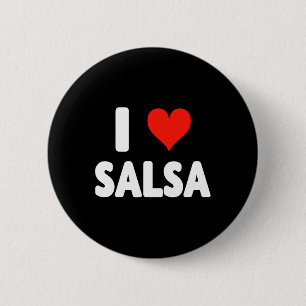 I Love Salsa Heart Dance Dancer Dancing Studio Mex Button