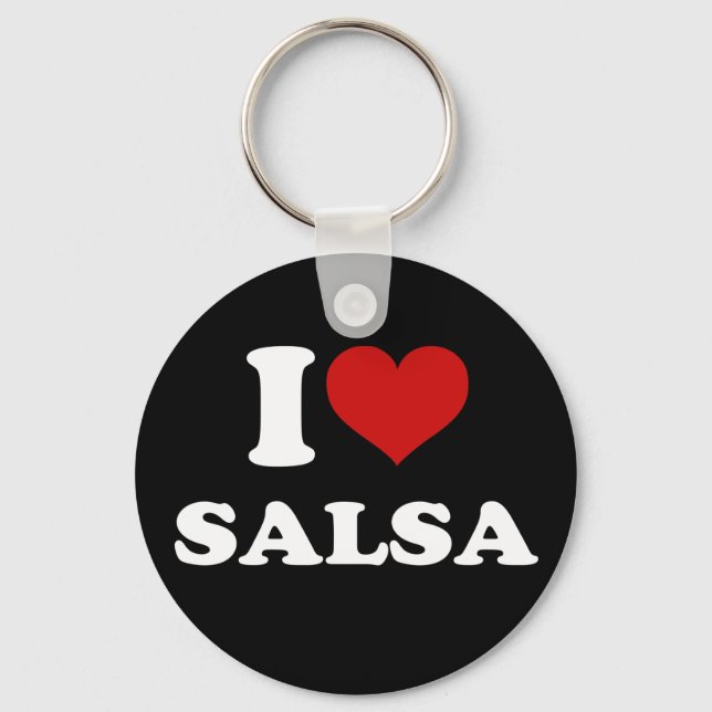 I Love Salsa Keychain (Front)