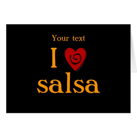 I Love Salsa Swirl Heart Latin Dancing Custom (Front Horizontal)
