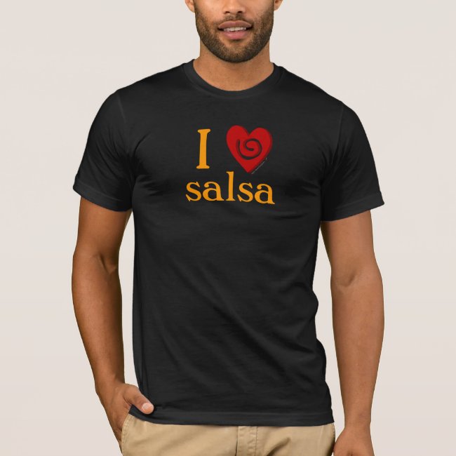 I Love Salsa Swirls Heart Dancing Tee Shirt