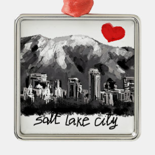 I love Salt Lake City Metal Ornament
