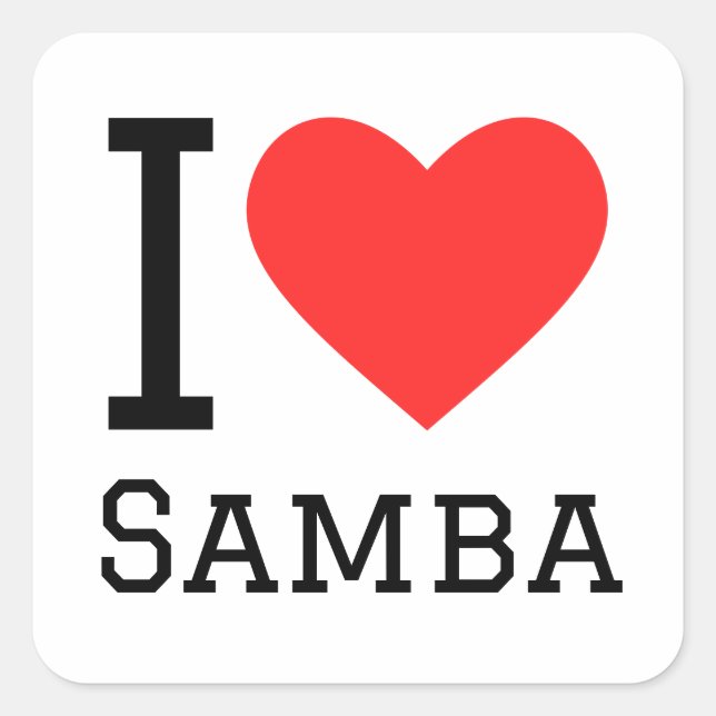 I love samba square sticker (Front)