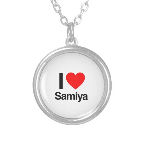 i love samiya silver plated necklace