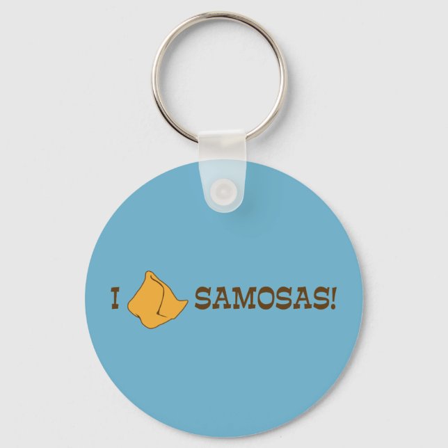 I Love Samosas Keychain (Front)