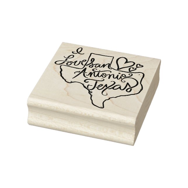I love San Antonio Texas Rubber Stamp (Stamp)