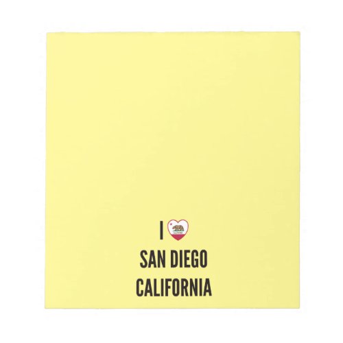 I Love San Diego California Notepad