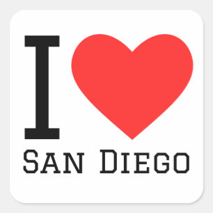 I love San Diego Square Sticker