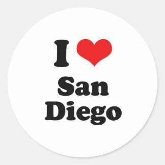 I Love San Diego T-shirt Classic Round Sticker