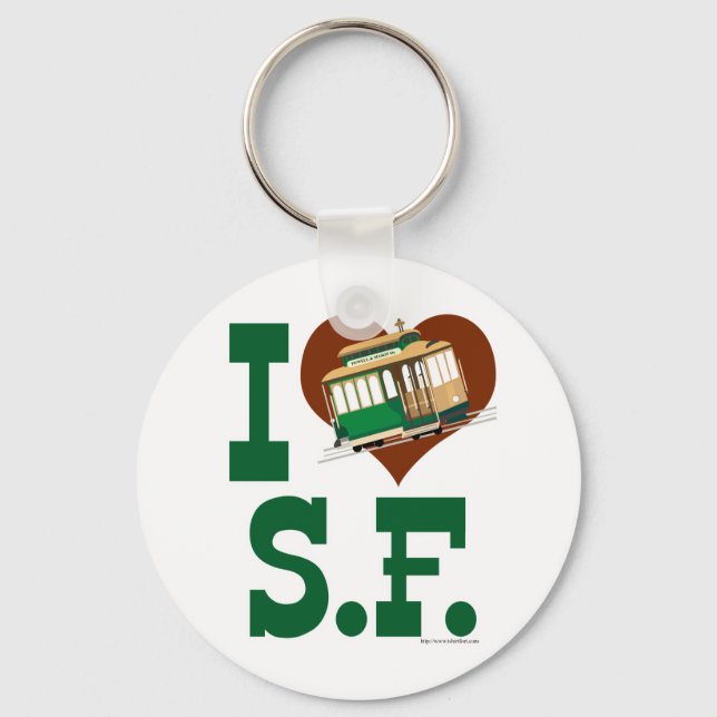 I love San Francisco Cable Cars Keychain (Front)