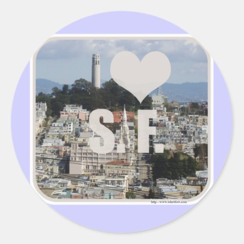 I Love San Francisco Classic Round Sticker