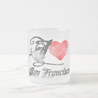 I Love San Francisco Frosted Glass Coffee Mug