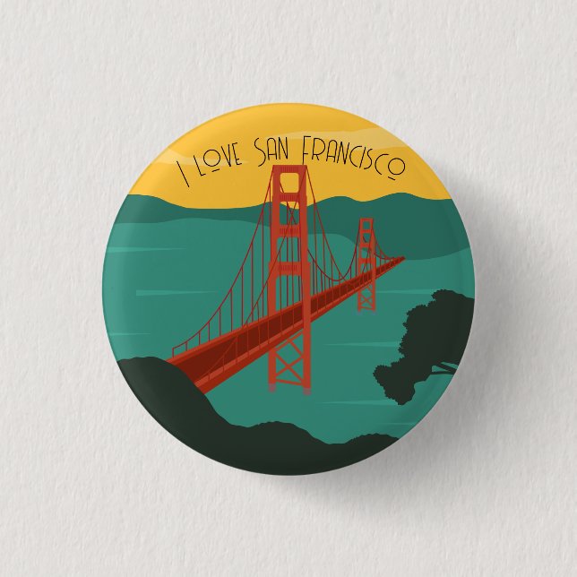 I love San Francisco - Golden Gate Bridge Button (Front)