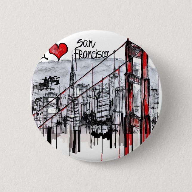 I love San Francisco Pinback Button (Front)