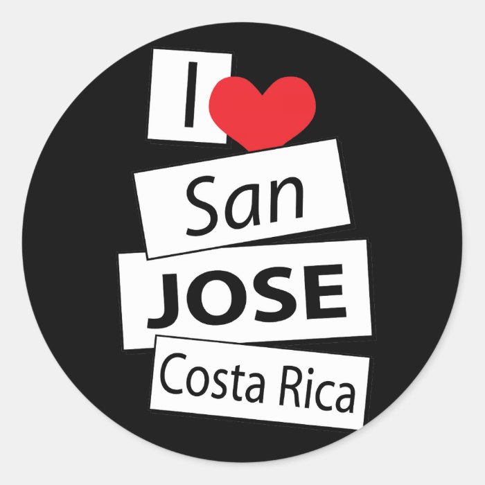 Love San Jose Costa Rica Round Sticker