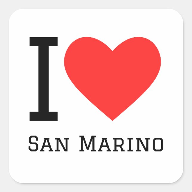 I love San Marino square sticker (Front)