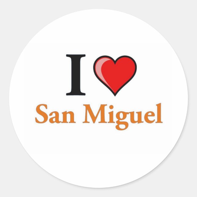 I Love San Miguel Classic Round Sticker (Front)