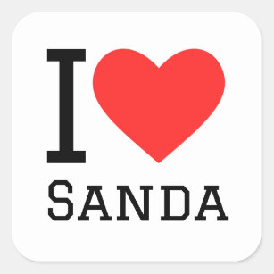 I love sanda square sticker