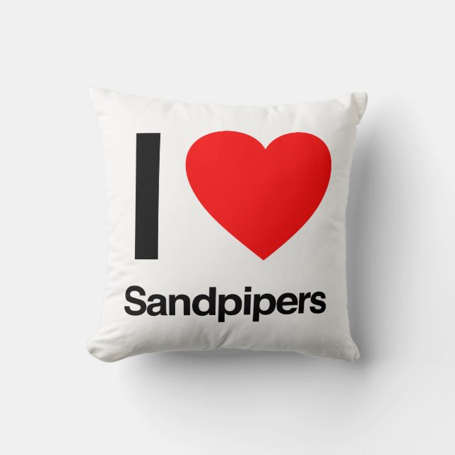 i love sandpipers throw pillow (Front)