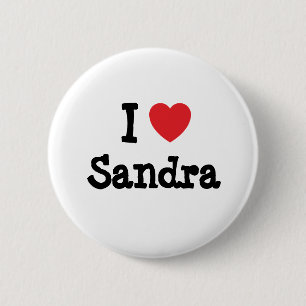 I love Sandra heart T-Shirt Pinback Button